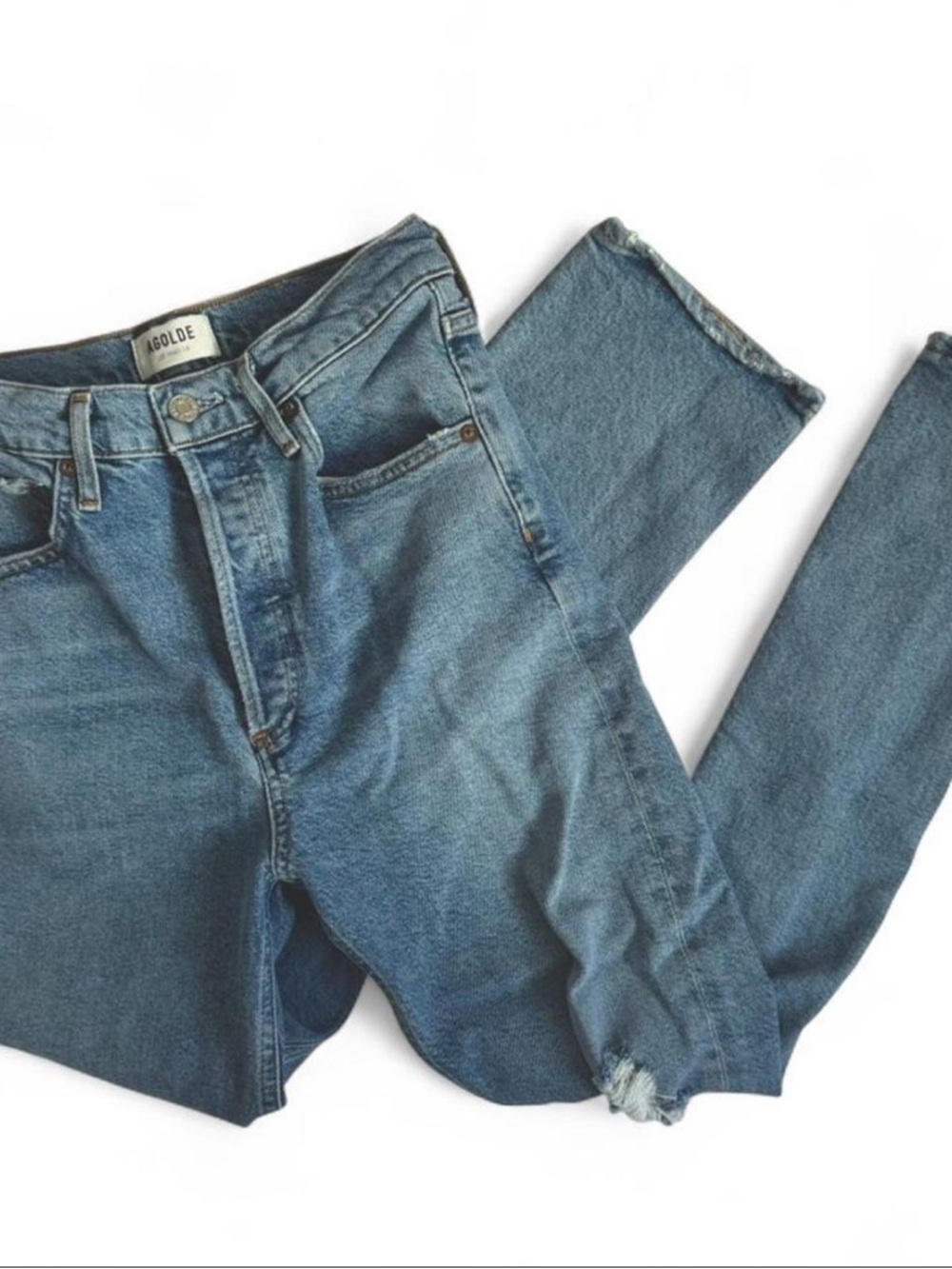 Agolde Blue High-Rise Skinny Jeans